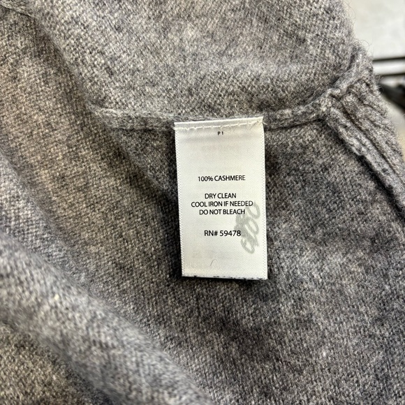 100% Cashmere Gray Pullover Long Sleeve Sweater Tunic Bateau Neckline *No Size - Picture 4 of 5